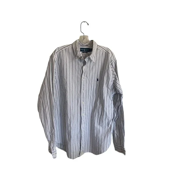 ralph lauren mens dress shirt size chart Lauren Ralph Lauren Mens Shirt Size 17.5 34/35 Striped Button Up Long Sleeve